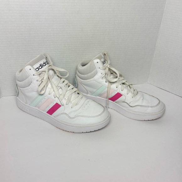Adidas Hoops 3.0‎ Mid Classic World Friends Sneaker High Top Shoes Womens Sz 8.5 - Picture 3 of 8